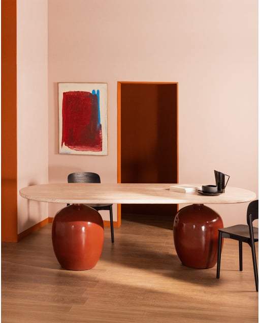 Oval Cement Dining Table (245x110 cm) Uxue