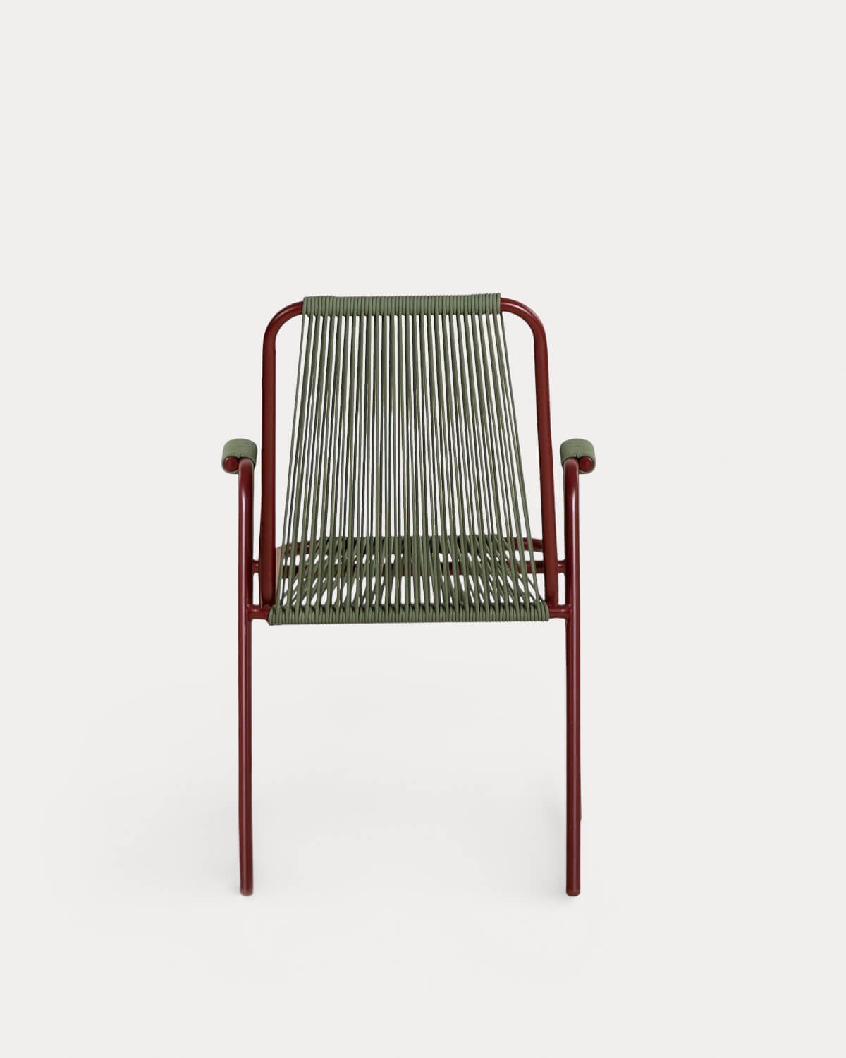 Pack 2 Outdoor Chairs with Metal Armrests and Rope Mayailer, gallery image 3