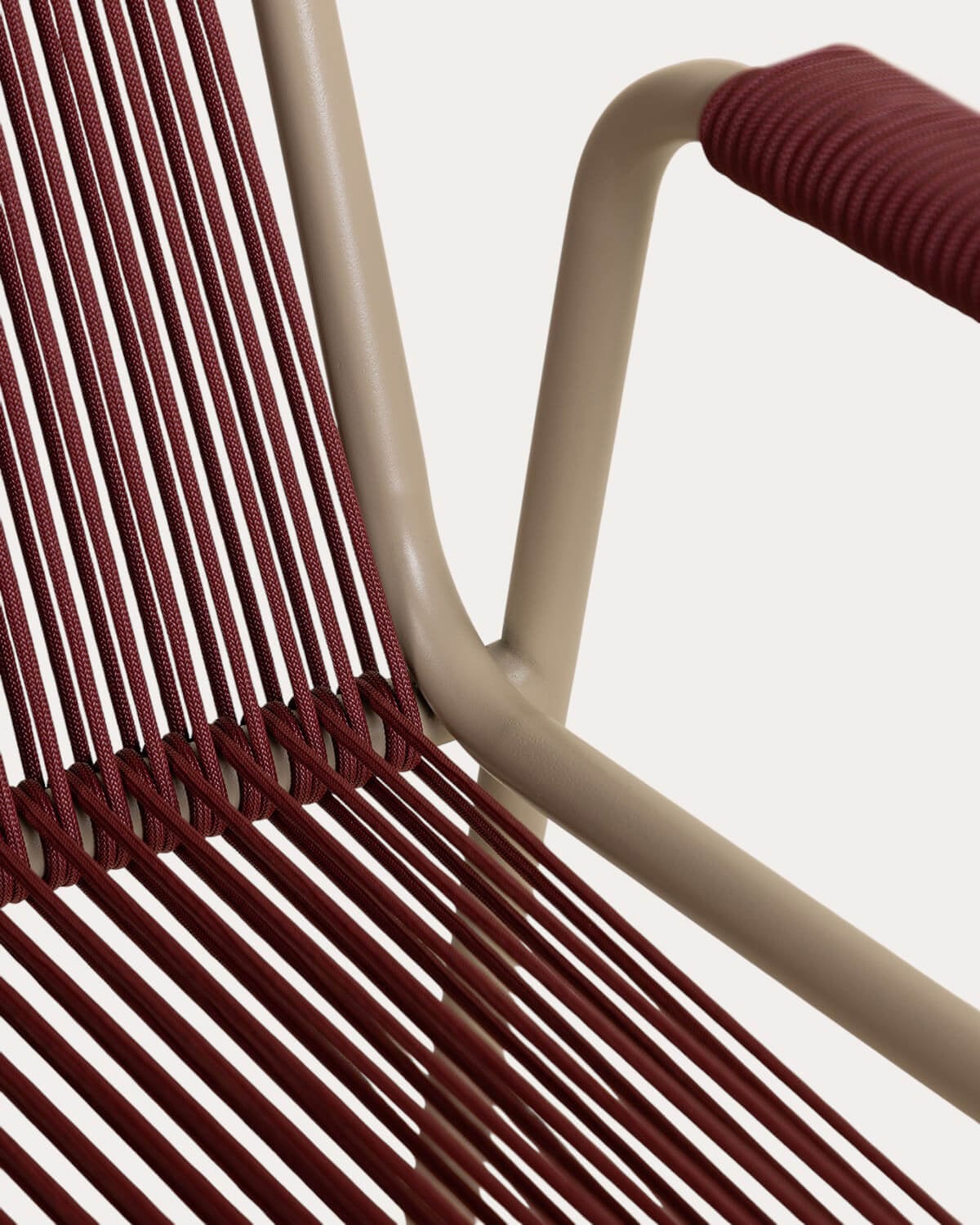 Pack 2 Outdoor Chairs with Metal Armrests and Rope Mayailer, gallery image 7