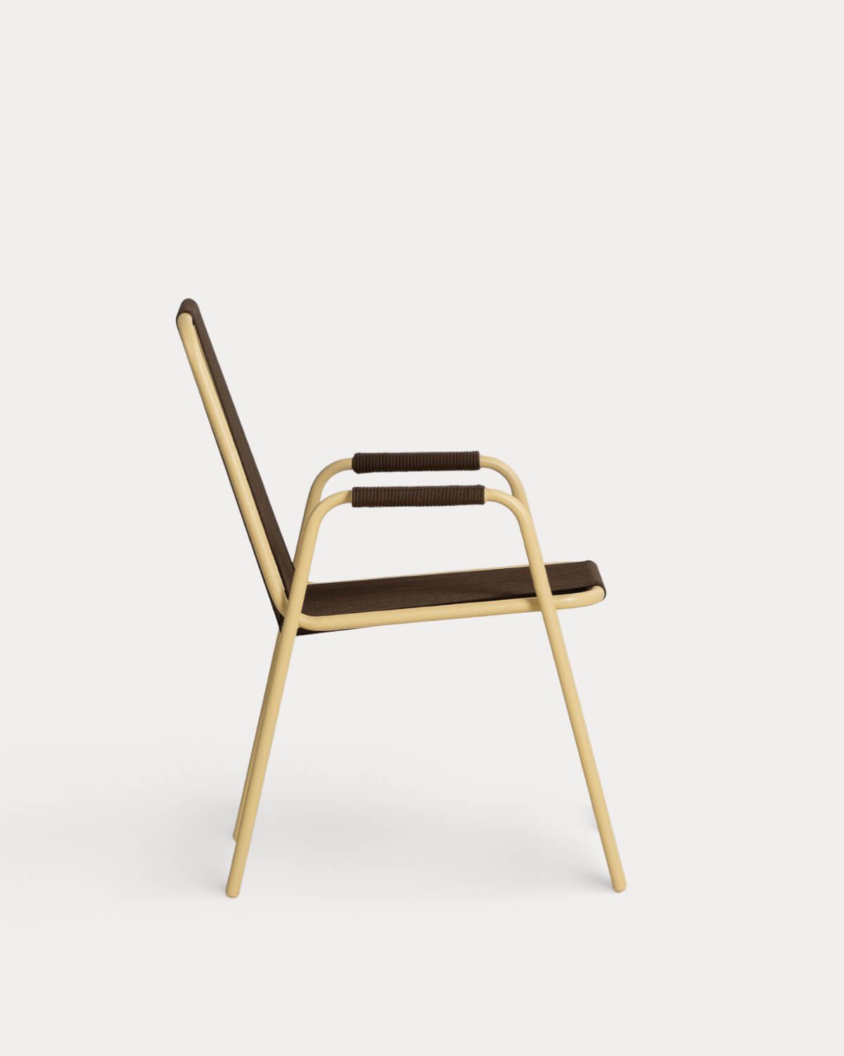 Pack 4 Outdoor Chairs with Metal Armrests and Rope Mayailer, gallery image 2