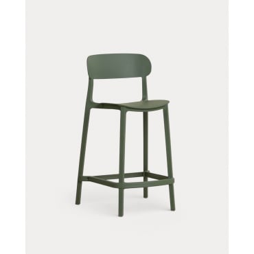 Pack 2 Polypropylene High Stools (65 cm) Briel Green Nori - The Masie