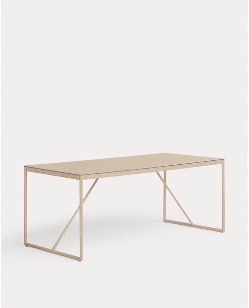 Rectangular Outdoor Table in Metal and Glass (185x85 cm) Bowye