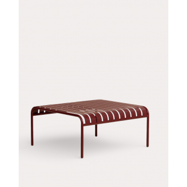 Rectangular Metal Outdoor Coffee Table (85x80 cm) Tavo Red Tinto - The Masie
