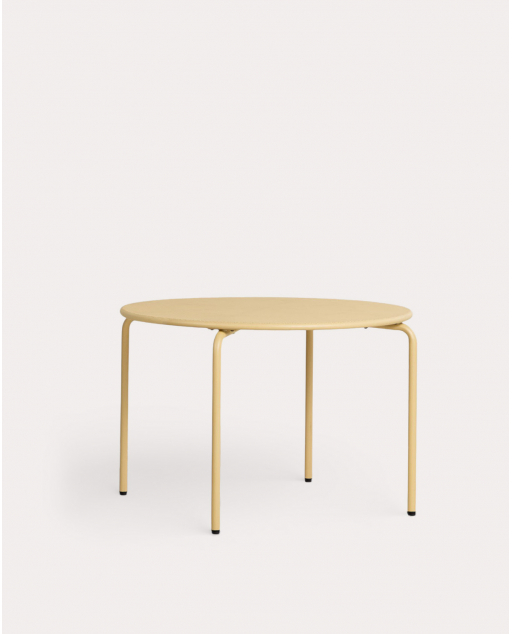 Outdoor Round Metal Table (Ø110 cm) Dorothea - Yellow Wheat