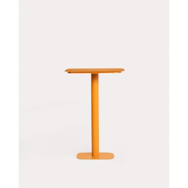 Square Metal Outdoor High Table (70x70 cm) Zoilo Orange Terra - The Masie