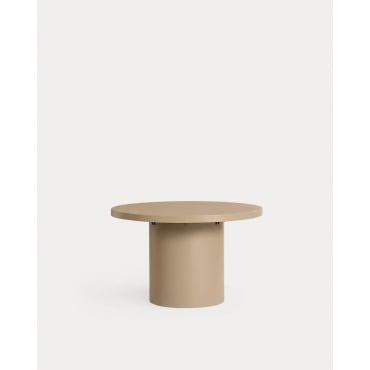 Extendable Round Metal Dining Table (Ø120 -180x120 / 240x120 cm) Beca Brown Clay - The Masie