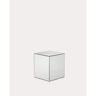 Square Side Table in Glass (40x40 cm) Ninel Mirror - The Masie