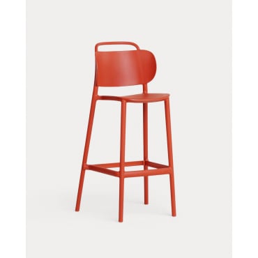 High Polypropylene Outdoor Stool (77 cm) Kole Red Brick - The Masie