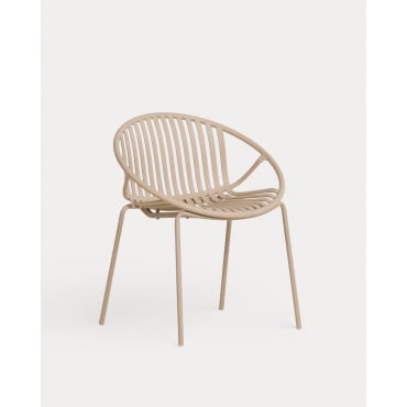 Pack 2 Outdoor Chairs of Polypropylene and Metal Anier Brown Clay - The Masie