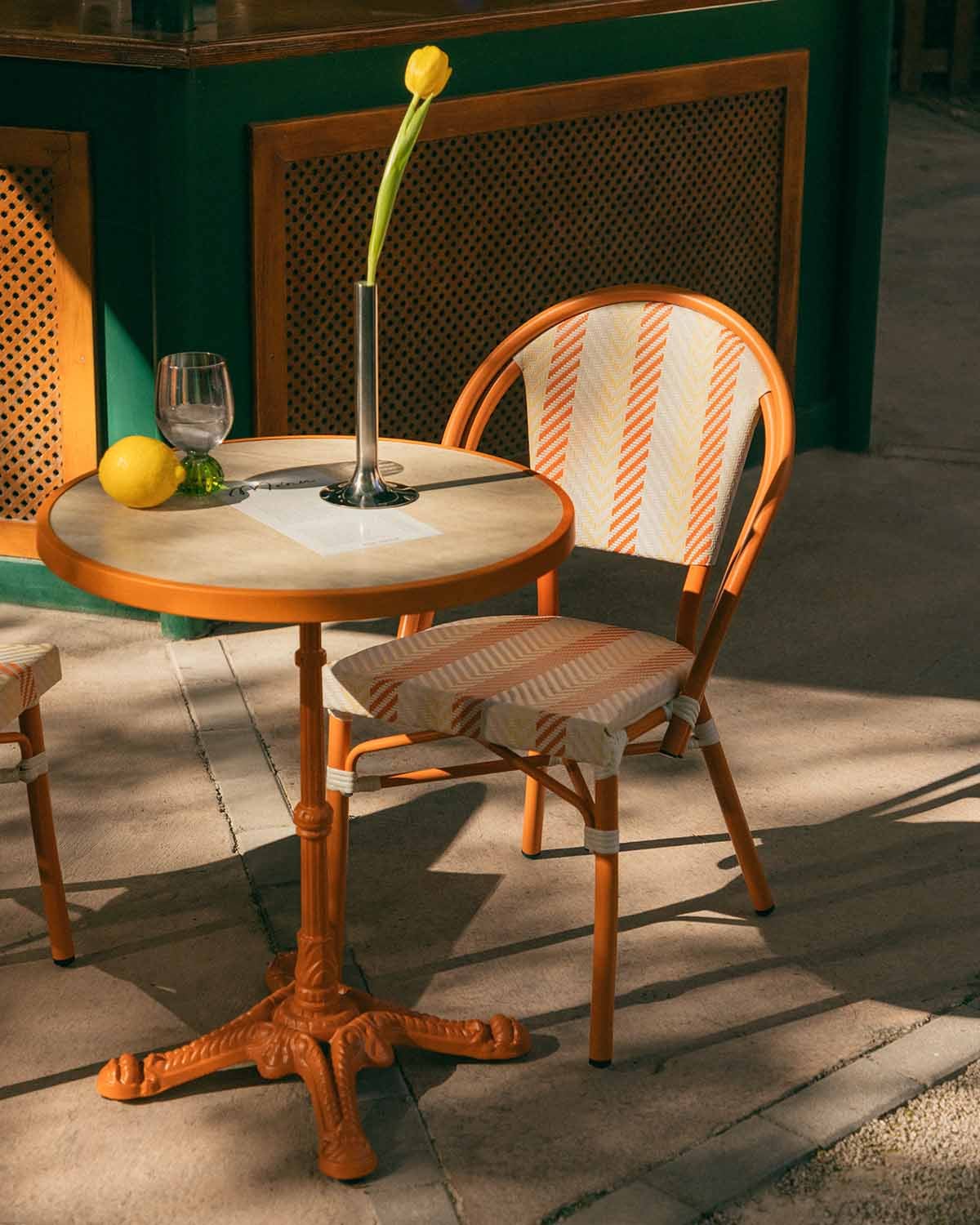 Outdoor Chair in Aluminum and Synthetic Rattan Yona Bistro, gallery image 2