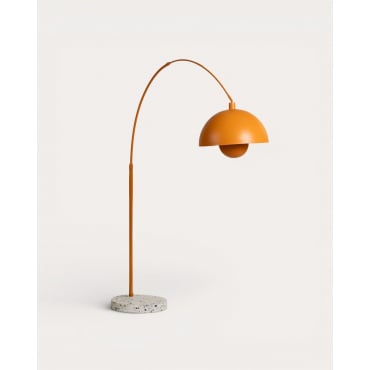 Metal and Marble Floor Lamp Gasperi Orange Terra - The Masie