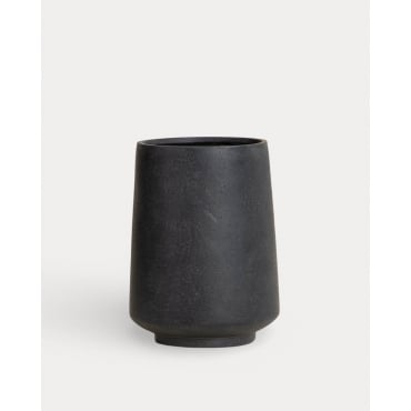Round Cement Planter Deserts Black Obsidian & Ø30 cm - The Masie