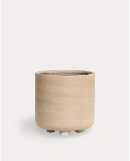 Round Cement Planter (Ø40 cm) Petunia - Beige Seashell