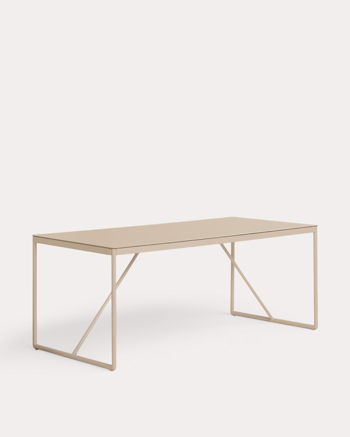 Rectangular Table Set (185x85 cm) and 6 Metal and Fabric Outdoor Chairs Bowye, gallery image 5