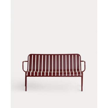 Metal Garden Sofa 2 Seater Tavo Red Tinto - The Masie