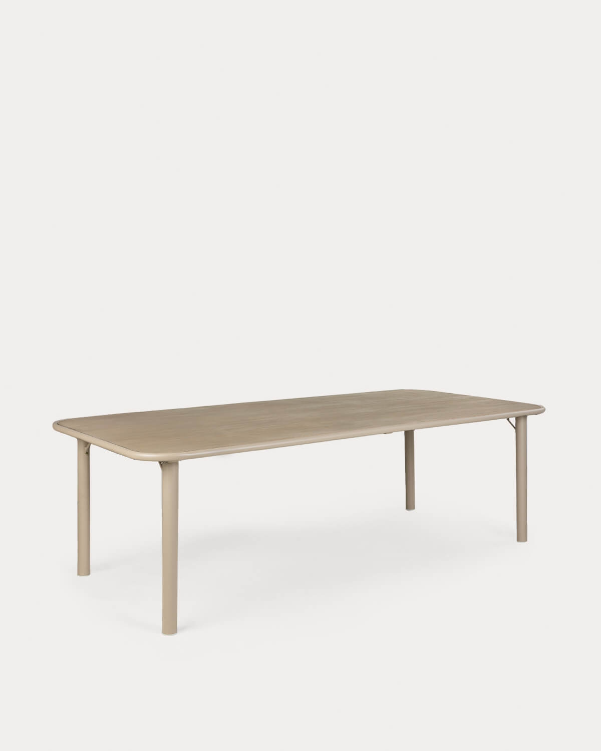 Acacia Wood Rectangular Table Set (240x110 cm) Caitlyn and 8 Metal Armchairs Murna for Outdoor Use, gallery image 5