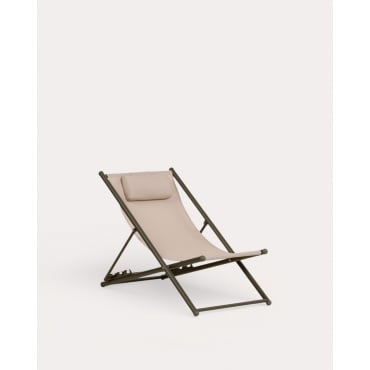 Reclining Metal and Fabric Hammock Ohiane Green Nori - The Masie