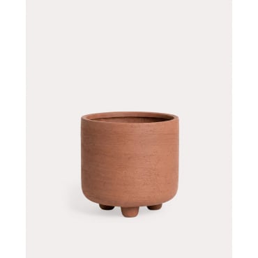 Round Cement Planter Petunia Red Brick & Ø40 cm - The Masie