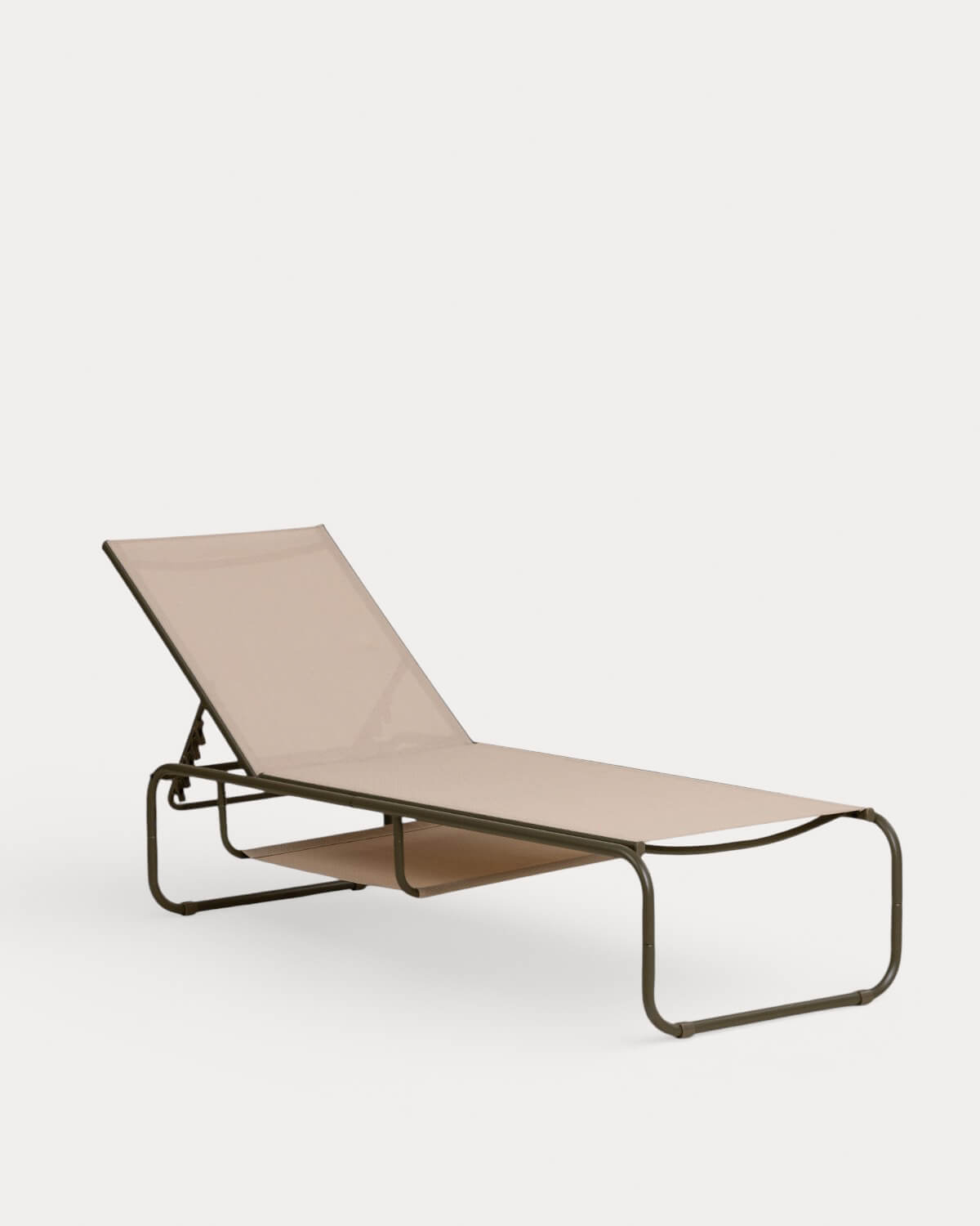 Reclining Metal and Fabric Sun Lounger Ohiane, gallery image 1