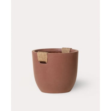 Round Cement Planter Fitonia Red Brick & Ø46 cm - The Masie