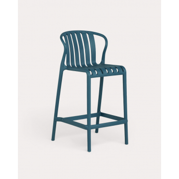 Pack 4 High Outdoor Polypropylene Stools (65 cm) Baztan Blue Oceanic - The Masie