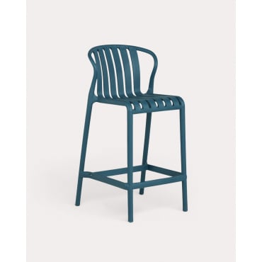 Pack 4 High Polypropylene Stools (65 cm) Baztan Blue Oceanic - The Masie