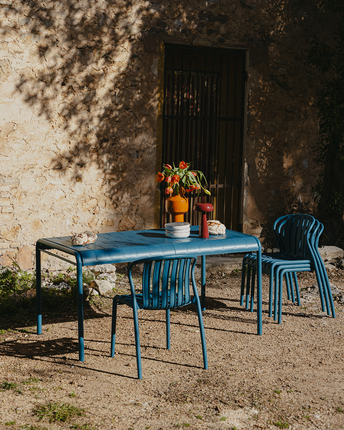 Rectangular Outdoor Table in Metal and Polypropylene (155x90 cm) Baztan, gallery image 2