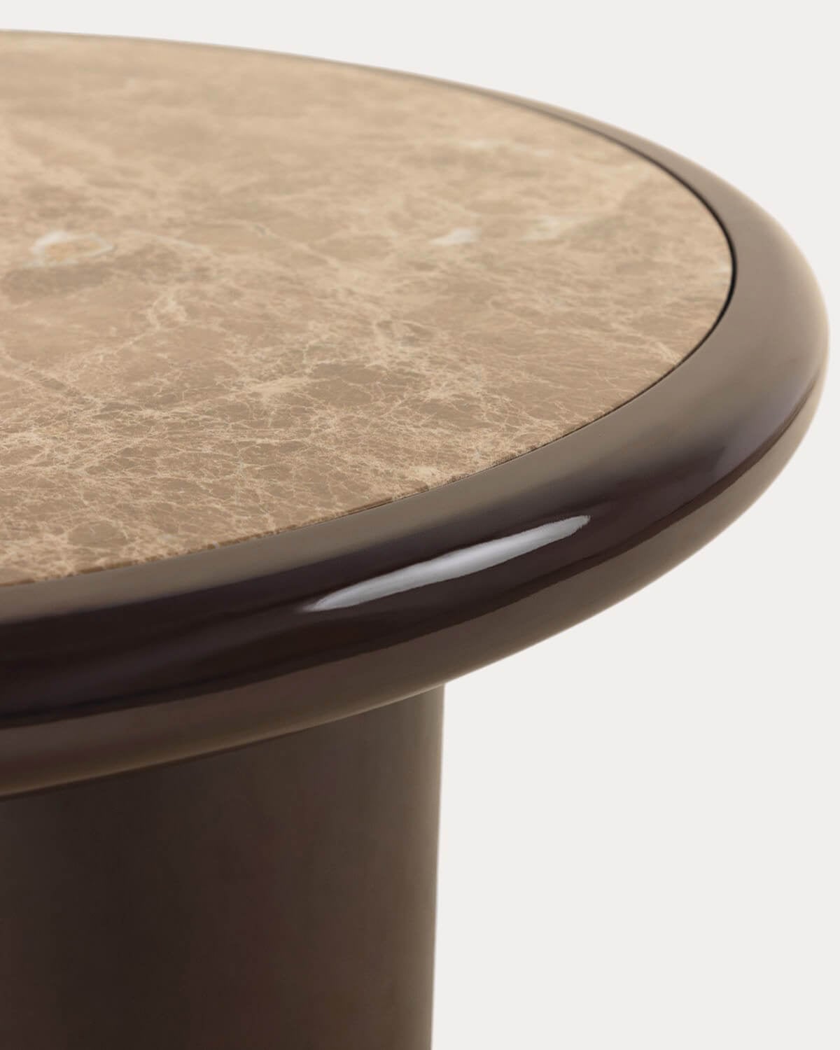 Round Marble and Wood Coffee Table (Ø90 cm) Hellie, gallery image 4