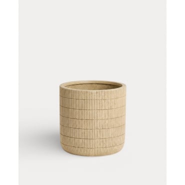 Round Cement Planter Potos Beige Seashell & Ø37 cm - The Masie