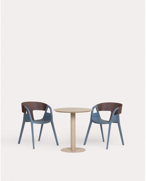 Banon Metal Round Table Set (Ø70 cm) with 2 Barrax Polypropylene Outdoor Chairs