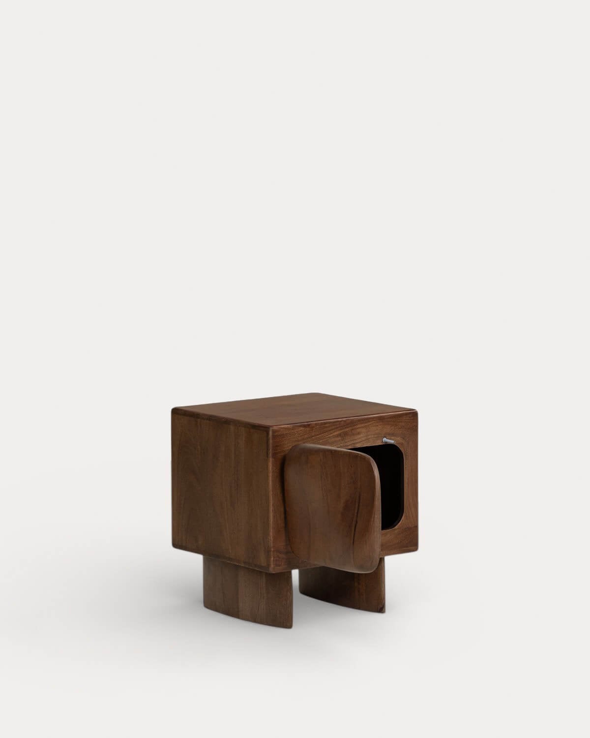 Pack of 2 Mango Wood Bedside Tables with Storage (45x41 cm) Orlean, gallery image 2