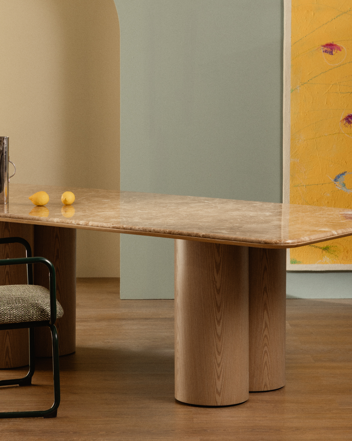 Rectangular Marble and Wood Dining Table (240x110 cm) Aegir, gallery image 3