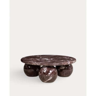 Round Concrete Coffee Table (Ø100 cm) Nuza Red Tinto - The Masie