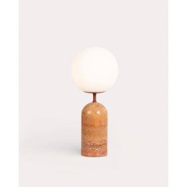 Fauzzi Traventino Marble Table Lamp Red Travertine Marble & 42 cm - The Masie