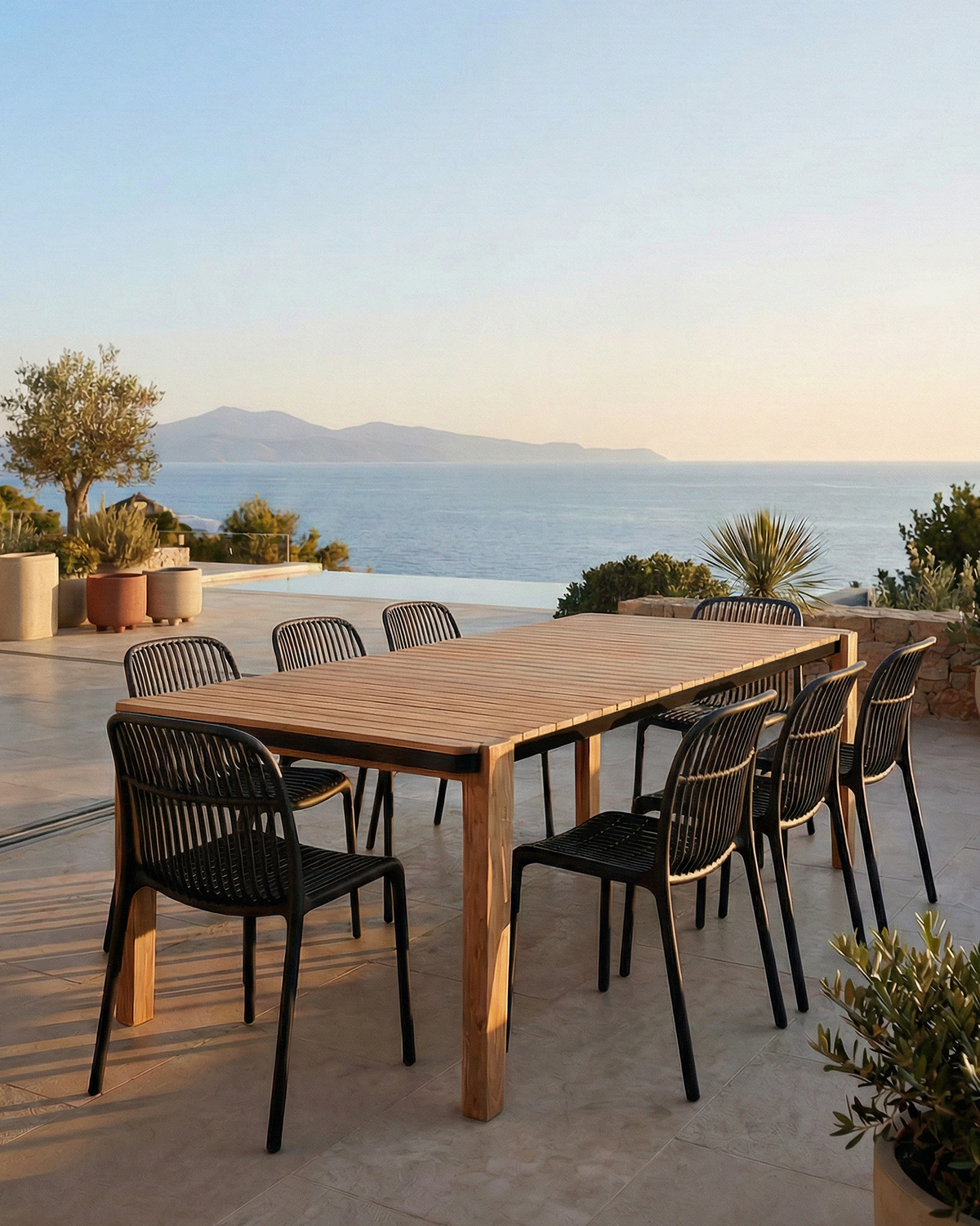 Rectangular Acacia Wood Outdoor Table (200x100 cm) Lizzy, gallery image 2