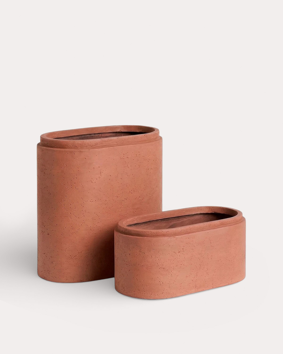 Set of 2 Elongated Cement Planters Bieito, gallery image 1