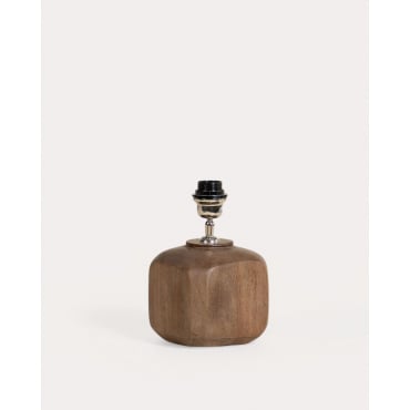 Mango Wood Table Lamp Base Teryn Dark Mango & 15 cm - The Masie