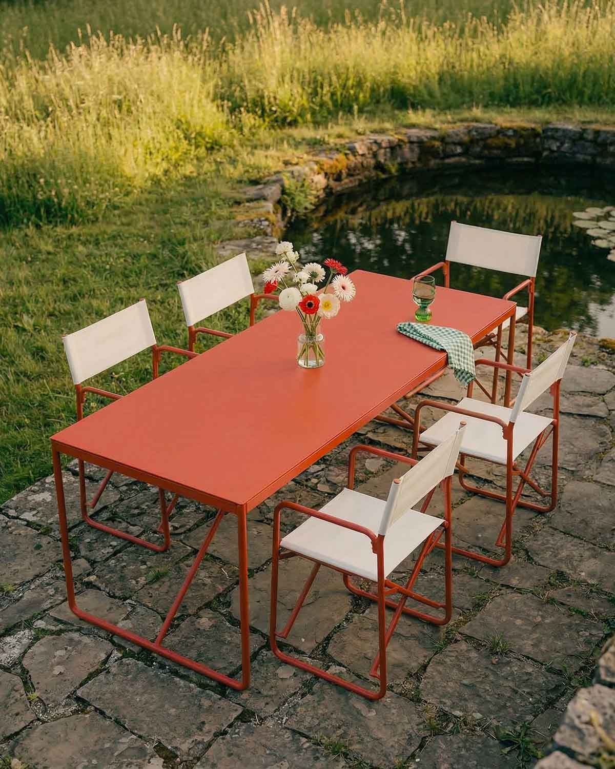 Rectangular Outdoor Table in Metal and Glass (185x85 cm) Bowye, gallery image 2