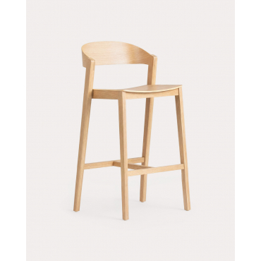 High Oak Wood Stool Laly Light Oak & 75 cm - The Masie