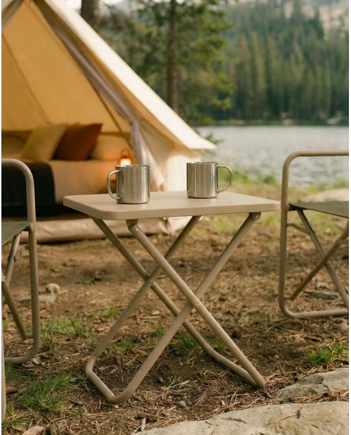 Folding Metal Side Table (50x50 cm) Bowye