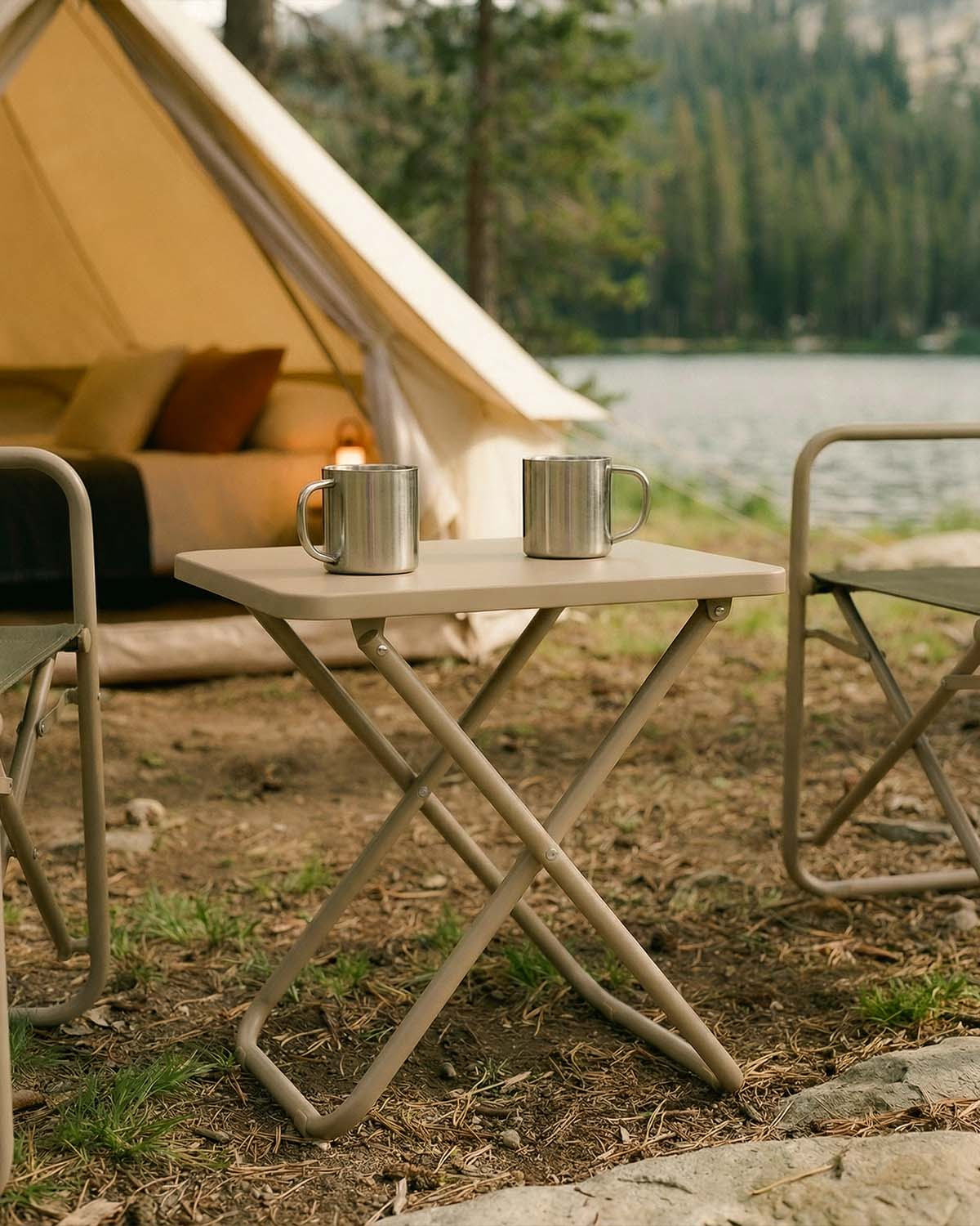 Folding Metal Side Table (50x50 cm) Bowye, gallery image 2