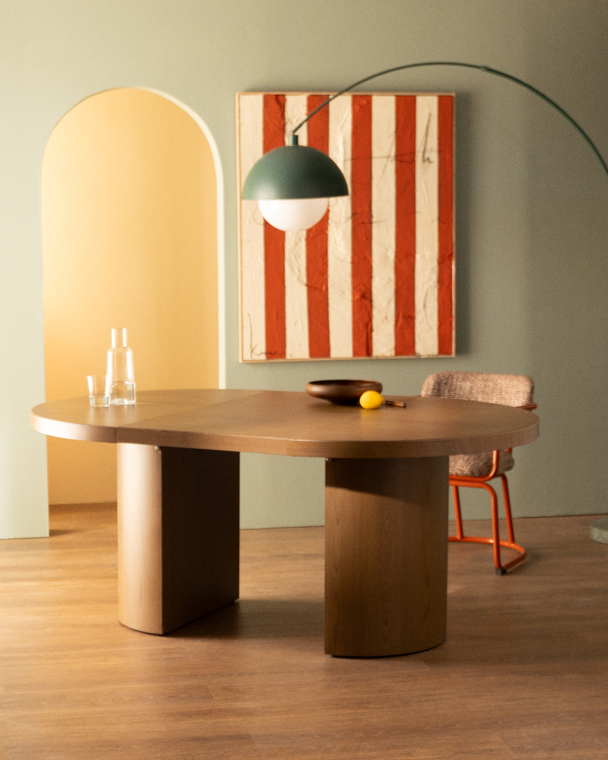 Extendable Round Metal Dining Table (Ø120-240x120 cm) Beca, gallery image 3