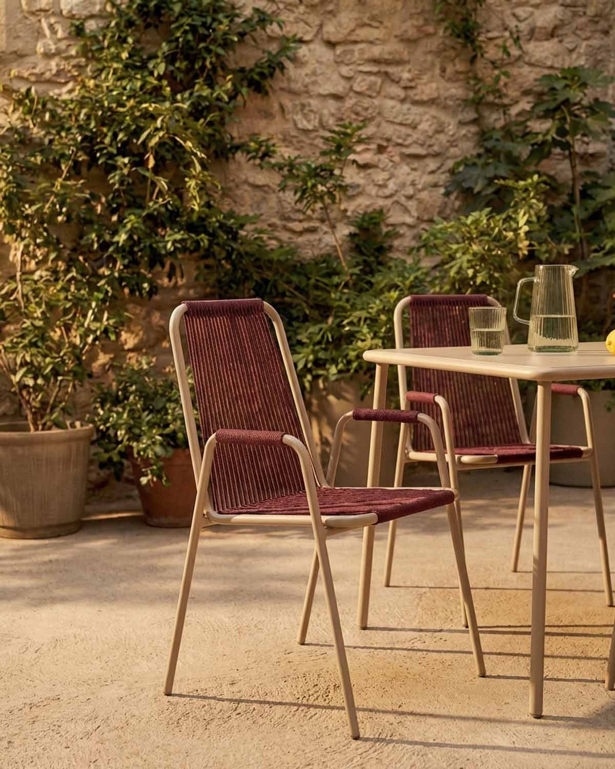 Outdoor Chair with Metal and Rope Armrests Mayailer, gallery image 2