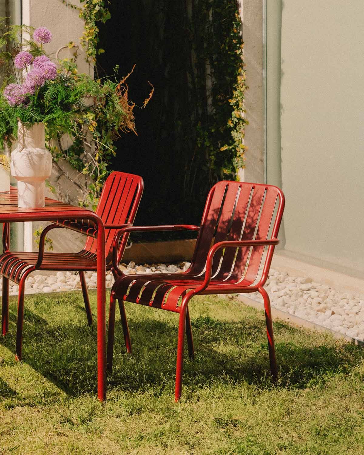 Pack 4 Outdoor Chairs with Metal Armrests Tavo, gallery image 2