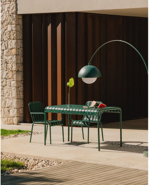 Rectangular outdoor table 130x80 cm made of metal Tavo