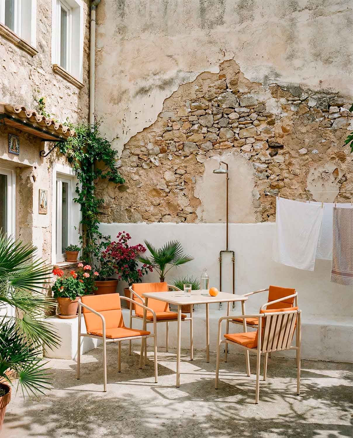 Mijail Square Table Set (80x80 cm) and 4 Vinke Metal Armchairs for Outdoor Use, gallery image 2