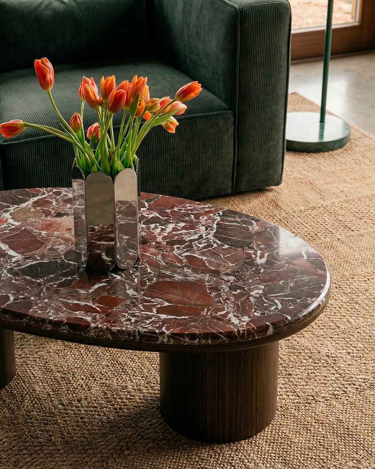 Marble and Wood Coffee Table (120x80 cm) Thomy, gallery image 6