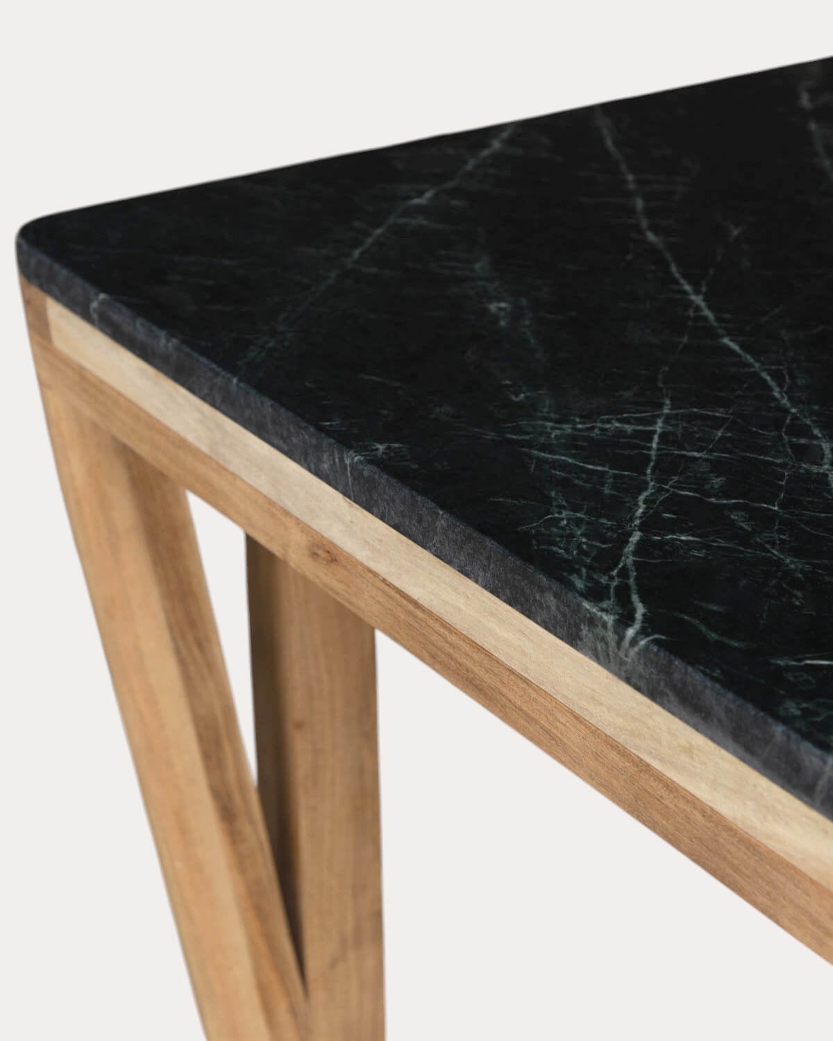 Rectangular Outdoor Table in Marble and Acacia Wood (220x100 cm) Mundy, gallery image 6