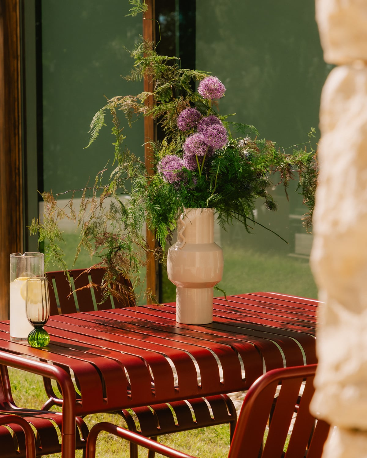 Rectangular Table Set (130x80 cm) and 6 Chairs with Metal Armrests Tavo, gallery image 3