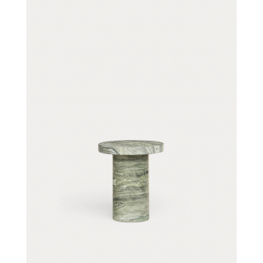 Round Outdoor Side Table in Concrete (Ø45 cm) Mathis Green Flora - The Masie